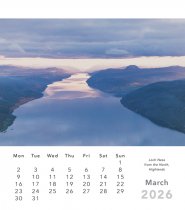 2026 Calendar Scotland Desktop Easel (Mar)