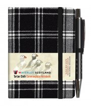 Tartan Cloth Notebook Mini: Black & White