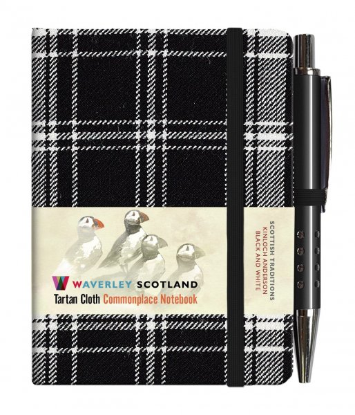 Tartan Cloth Notebook Mini: Black & White