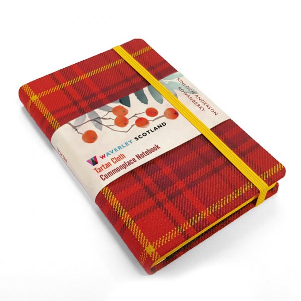 Tartan Cloth Notebook Pocket: Rowanberry