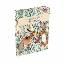 Notecard Wallet Kissing Hares (Feb)