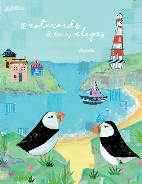 Notecard Wallet Sea Breeze Puffins