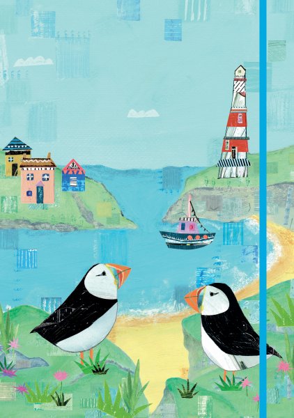 A4 Notebook Sea Breeze Puffins